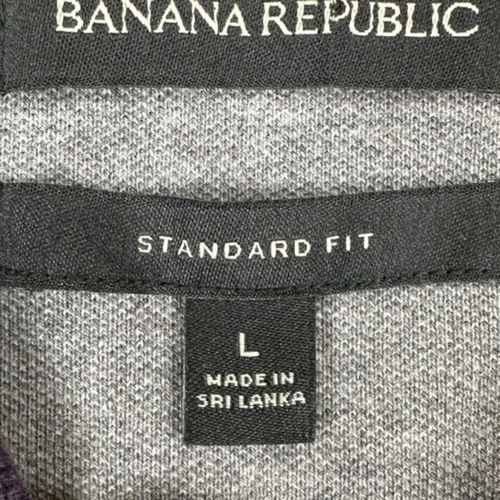 Banana Republic Polo Shirt Adult Large Purple Standard Fit Stretch Rugby Mens